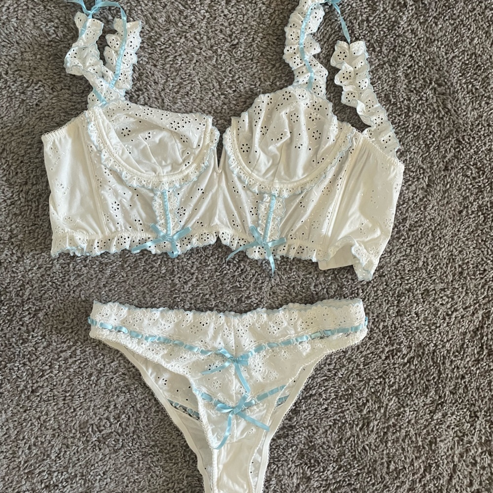 For Love and Lemons Swirl eyelet lingerie set